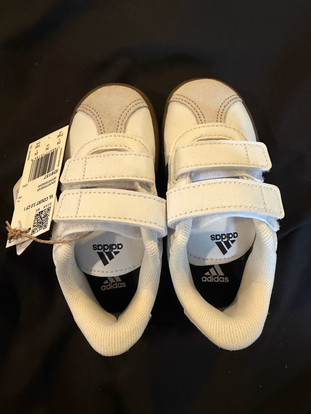 adidas Kids White and Light Gray Sneakers
